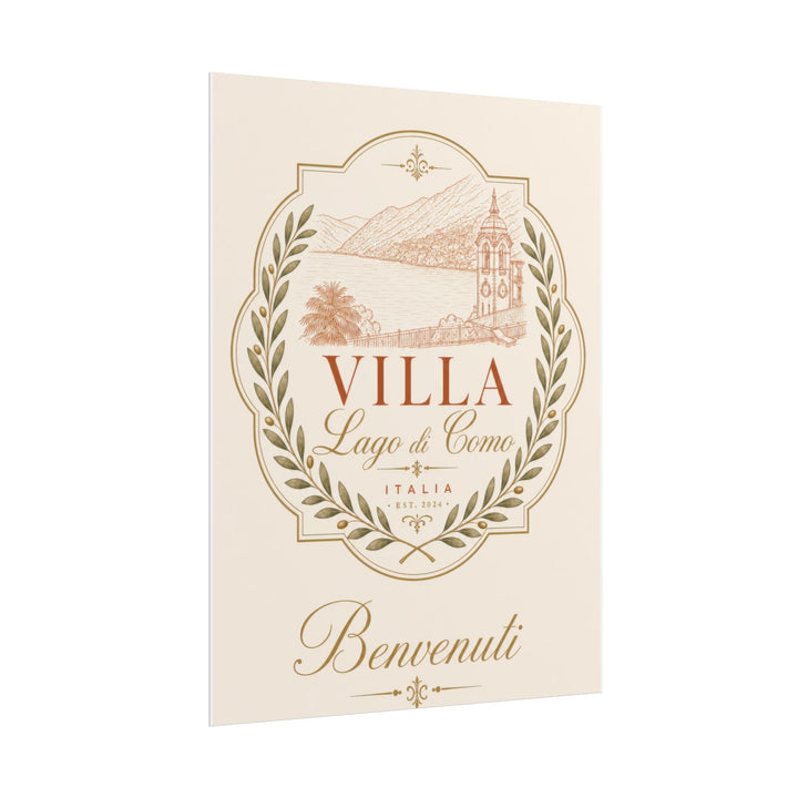Villa Lago di Como Benvenuti Rolled Poster Vintage Italian Travel Art Print