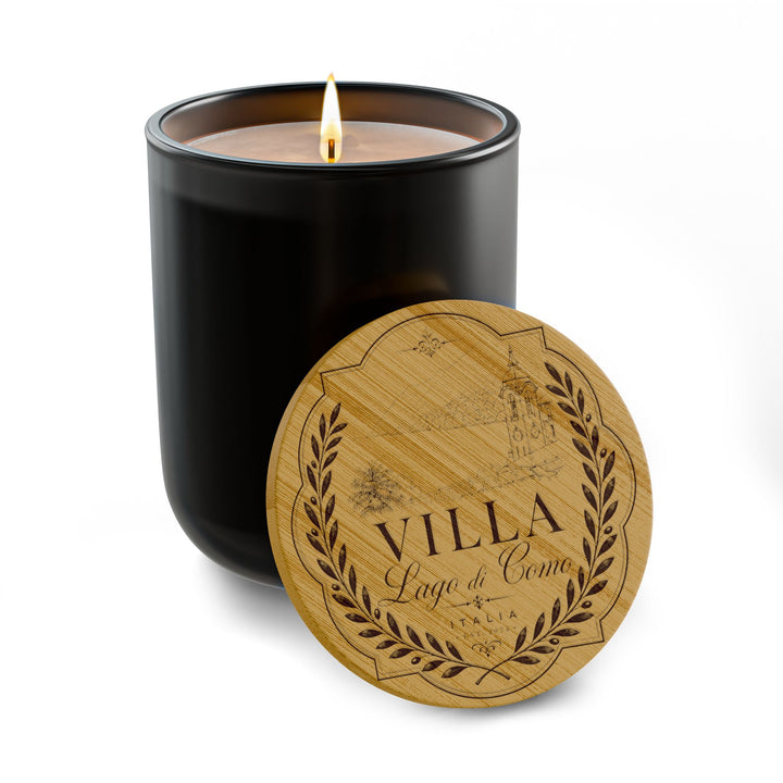 Engraved 14oz Scented Soy Candle Luxe Villa Lago Di Como Bamboo Lid