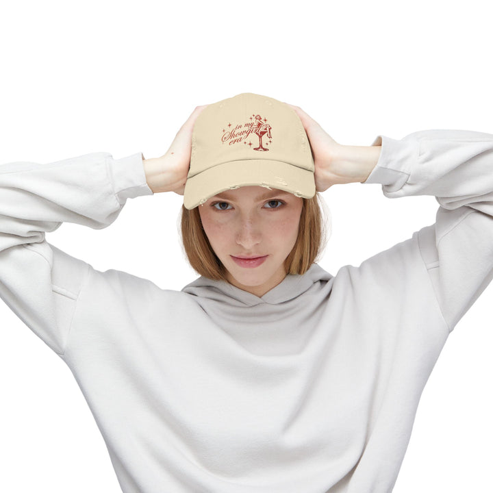 Showgirl Era Hat - Orange Faux Glitter Print, Vintage Concert Style, Distressed Hat