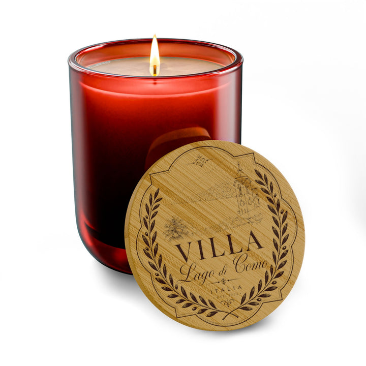 Engraved 14oz Scented Soy Candle Luxe Villa Lago Di Como Bamboo Lid
