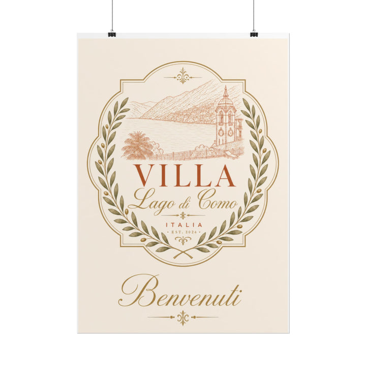 Villa Lago di Como Benvenuti Rolled Poster Vintage Italian Travel Art Print