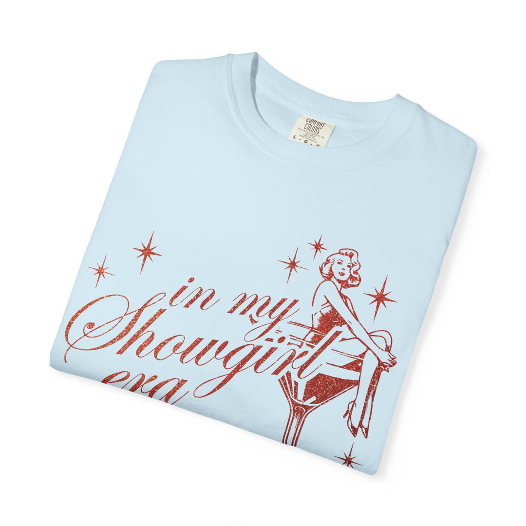 Showgirl Era Sweatshirt: Orange Faux Glitter Print, Vintage Concert Style