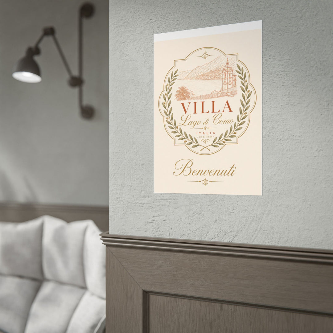 Villa Lago di Como Benvenuti Rolled Poster Vintage Italian Travel Art Print