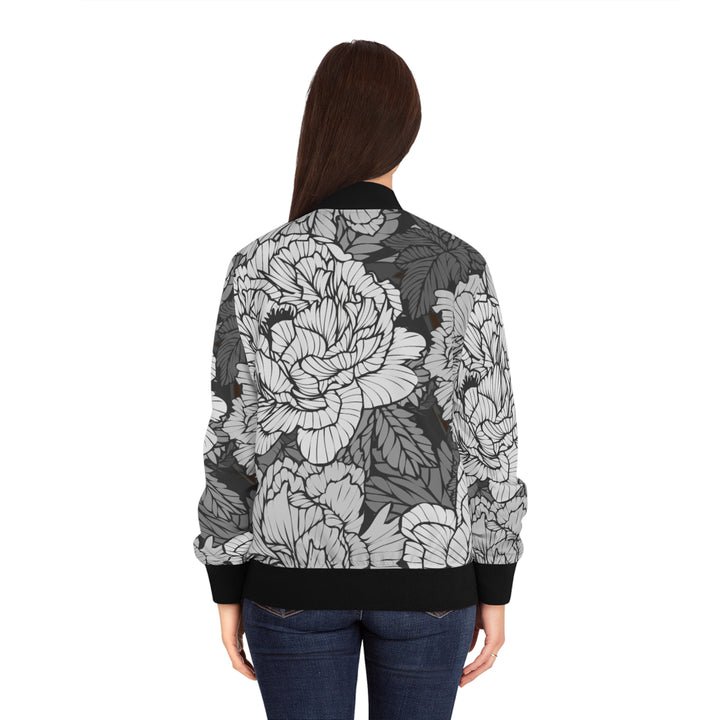 Peonies Women's Bomber Jacket Floral