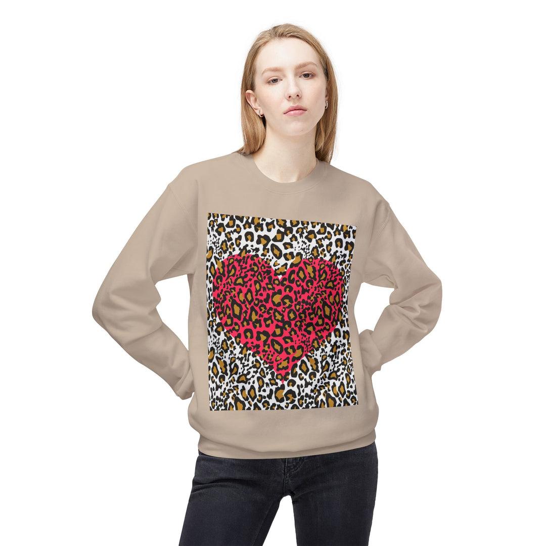 Leopard Print Heart Sweatshirt