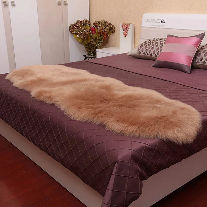 Plush Soft Sheepskin Bedroom Carpet Imitation Wool Pad Long Hair Bedside Mat Sofa Cushion White Rugs Red Living Room Fur Carpet