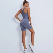 Seamless Jumpsuits Yoga Set Sports Fitness High Waist Hip Raise Beauty Back Jumpsuits Workout Clothes Gym Leggings Set for Women