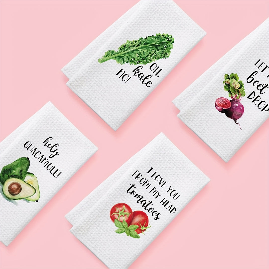 4 Pack Funny Kitchen Dish Towels