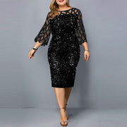 Individual Sequin Design Plus Size Women's Dress
