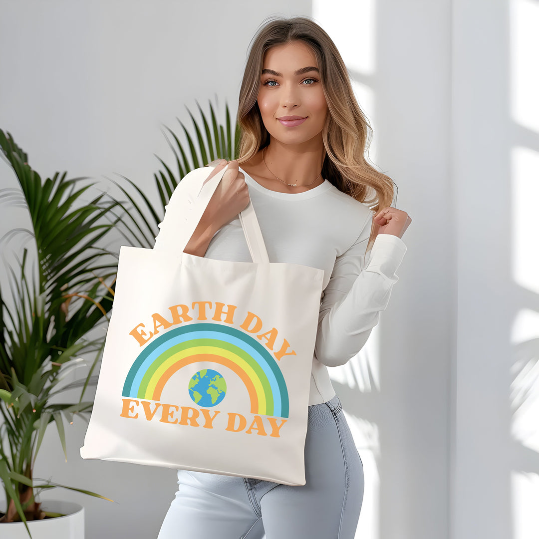 Rainbow Woven Eco Friendly Tote Bag for Earth Day and Sustainability