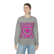 Barbiecore Pink Heart Unisex Heavy Blend™ Crewneck Sweatshirt