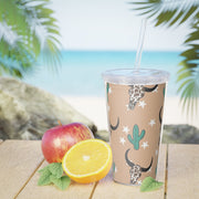 Plastic Tumbler with Straw