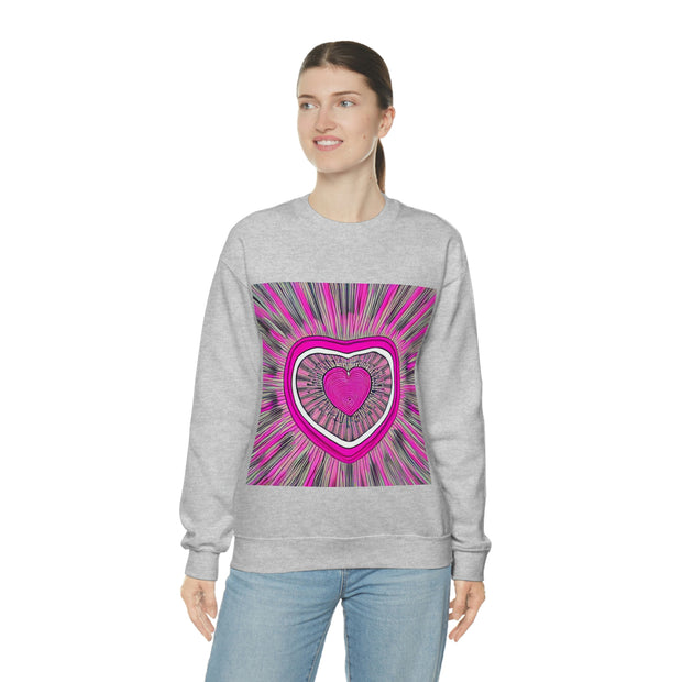 Barbiecore Pink Heart Unisex Heavy Blend™ Crewneck Sweatshirt