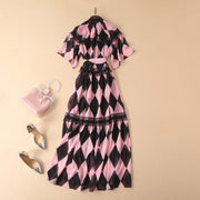 Pink Chiffon and Lace Dress