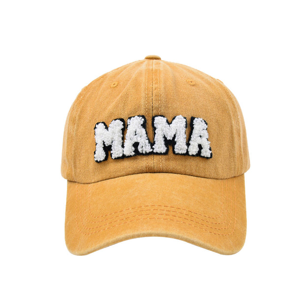 Mama Cloth Embroidery Baseball Hat Mother's Day Hot Sale Worn Looking Washed-out Solid Color Peaked Hat Women