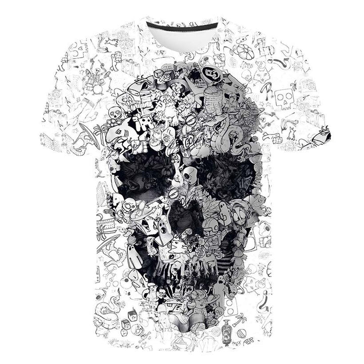 3D Skull T Shirt Plus Size Short Sleeve