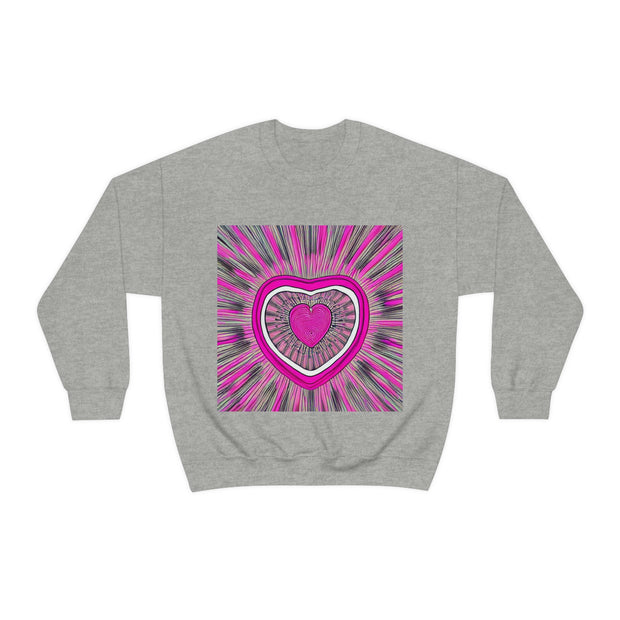 Barbiecore Pink Heart Unisex Heavy Blend™ Crewneck Sweatshirt