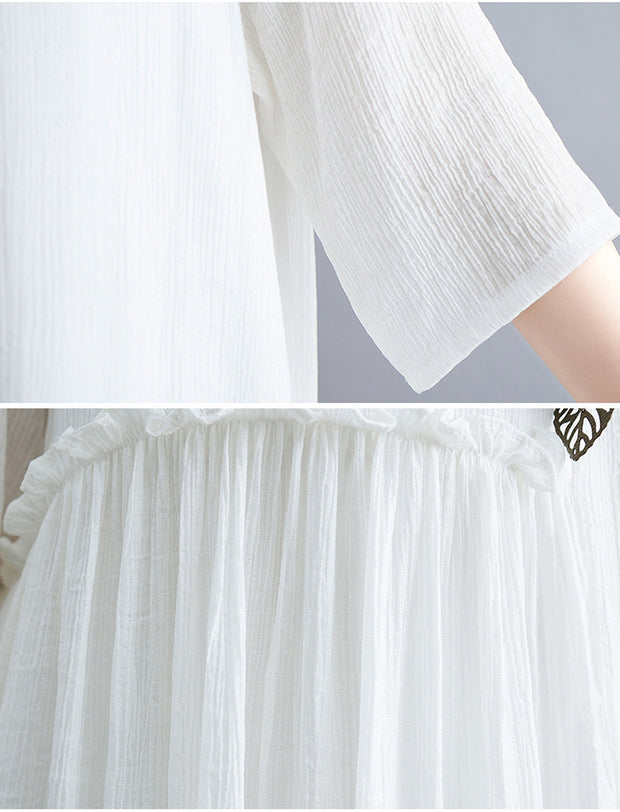 Women's Large Size Loose Lace Dress Five Colors