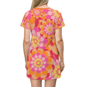 Flower Power All Over Print T-Shirt Dress
