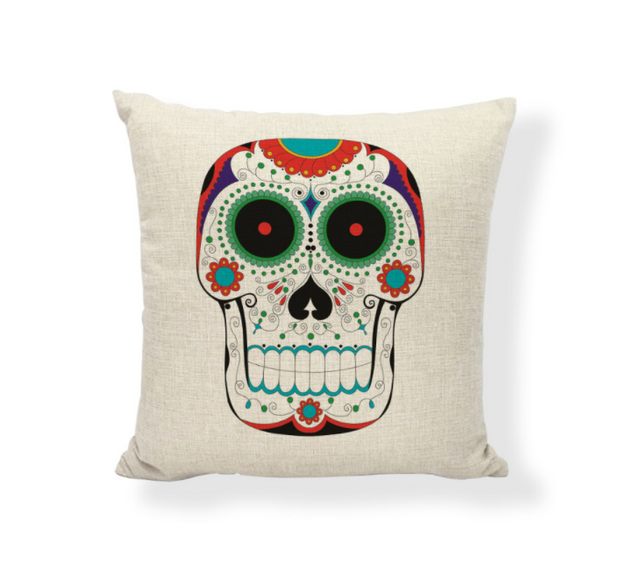 Skull and cotton pillow