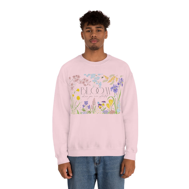Bloom Where You Are Planted Unisex Heavy Blend™ Crewneck Sweatshirt