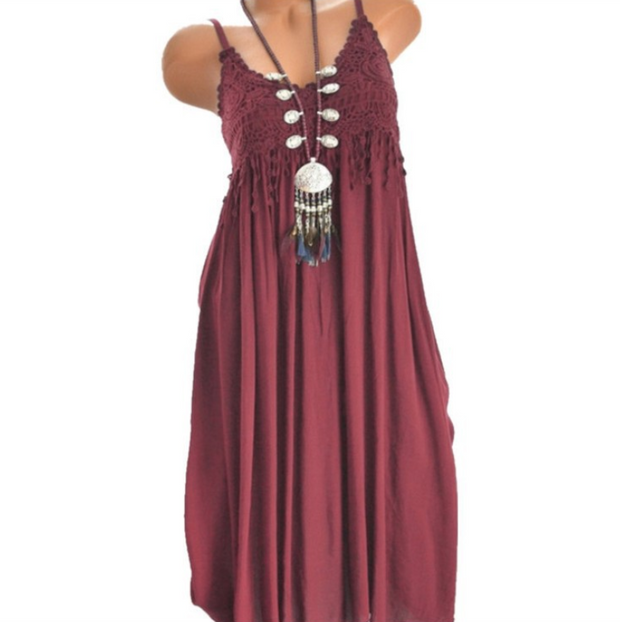 Crochet Lace Bust Maxi Dress Eight Colors