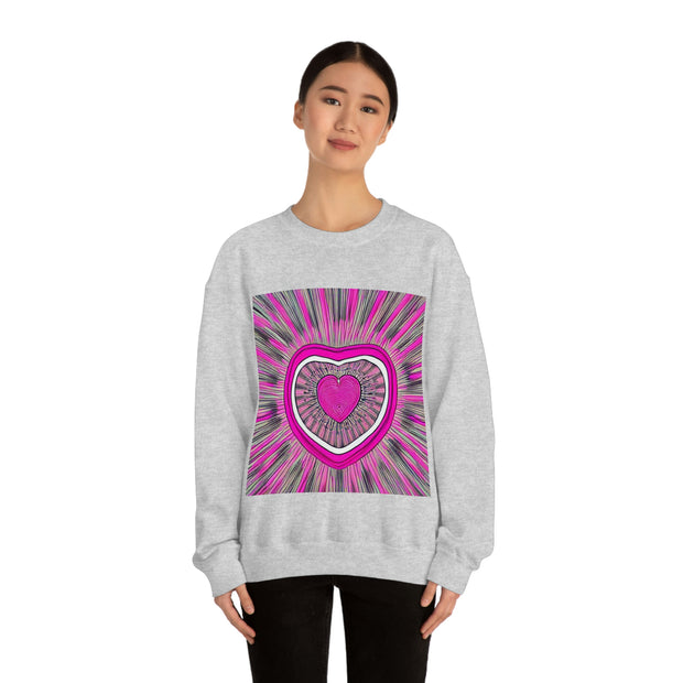 Barbiecore Pink Heart Unisex Heavy Blend™ Crewneck Sweatshirt