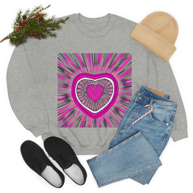 Barbiecore Pink Heart Unisex Heavy Blend™ Crewneck Sweatshirt