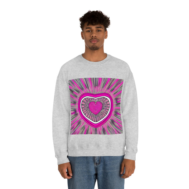Barbiecore Pink Heart Unisex Heavy Blend™ Crewneck Sweatshirt