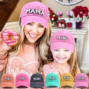 Mama Cloth Embroidery Baseball Hat Mother's Day Hot Sale Worn Looking Washed-out Solid Color Peaked Hat Women