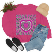 Barbiecore Pink Heart Unisex Heavy Blend™ Crewneck Sweatshirt
