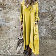 Boho Long Sleeve Women's Hooded Plus Size  Dress