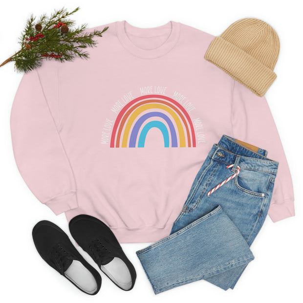 More Love Rainbow Unisex Heavy Blend™ Crewneck Sweatshirt
