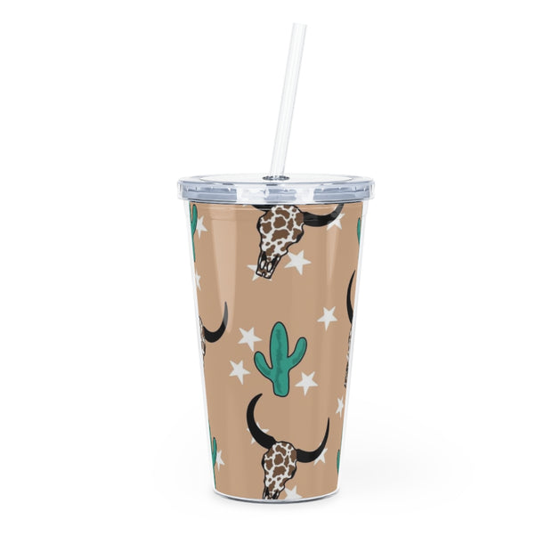 Plastic Tumbler with Straw
