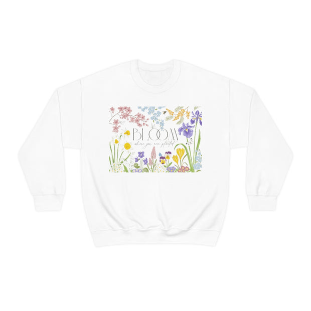 Bloom Where You Are Planted Unisex Heavy Blend™ Crewneck Sweatshirt