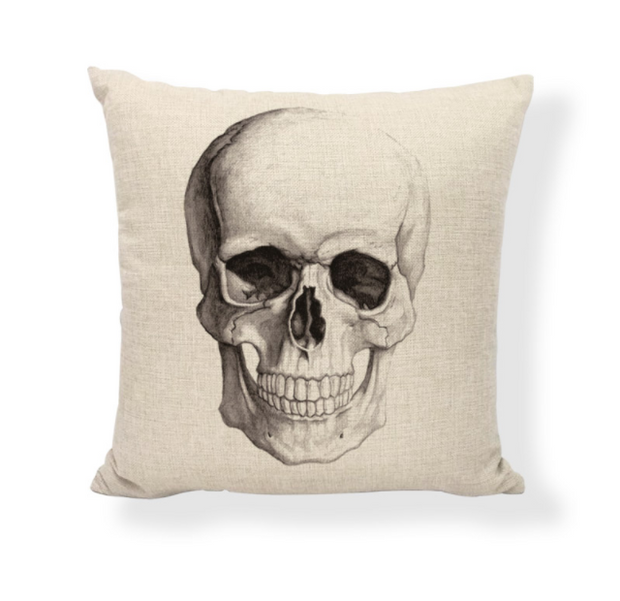 Skull and cotton pillow