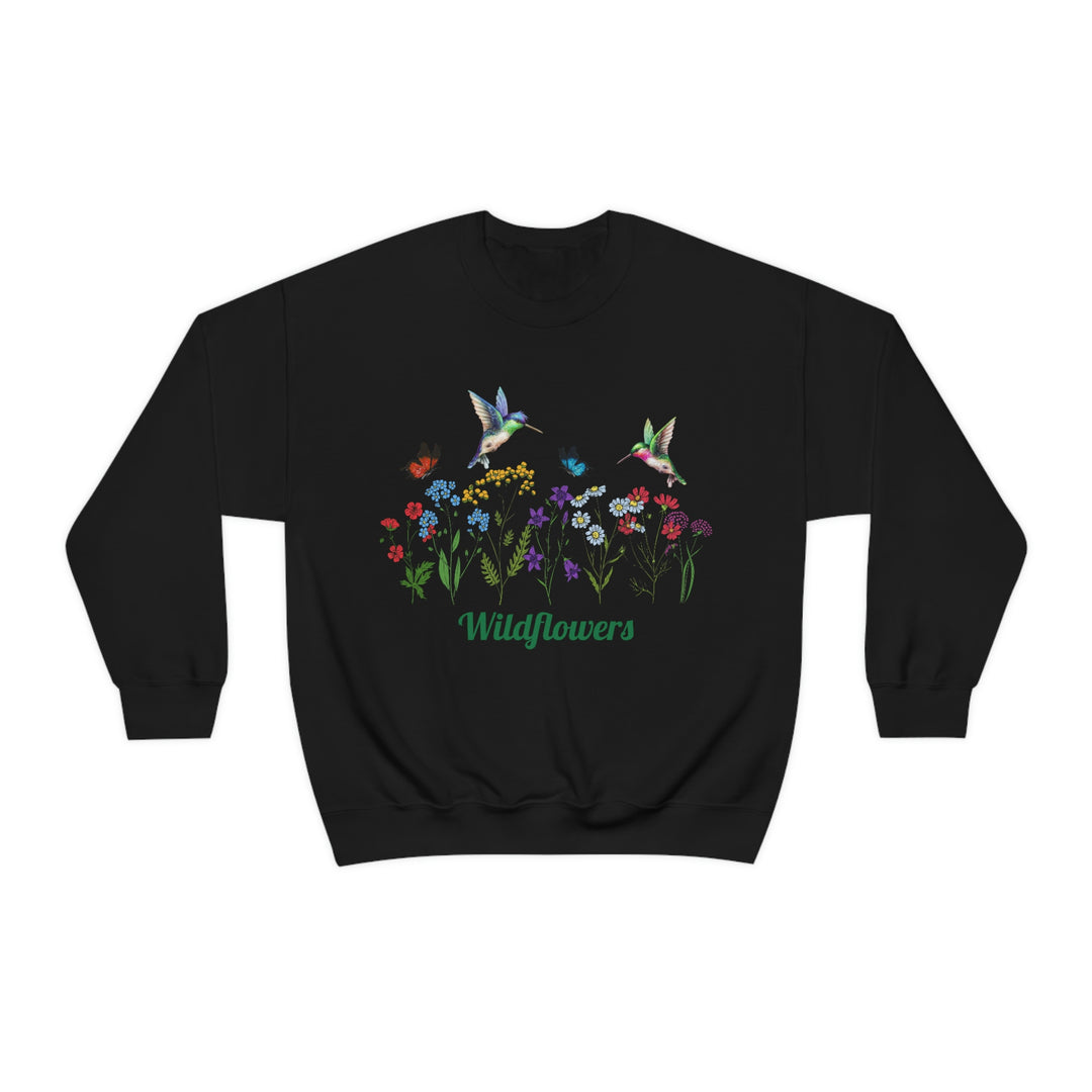 Wildflowers and Hummingbirds Unisex Heavy Blend™ Crewneck Sweatshirt
