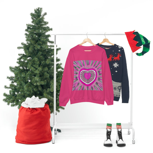 Barbiecore Pink Heart Unisex Heavy Blend™ Crewneck Sweatshirt