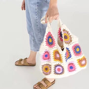 Women's Boho Crochet Tote Shoulder Bag Purse