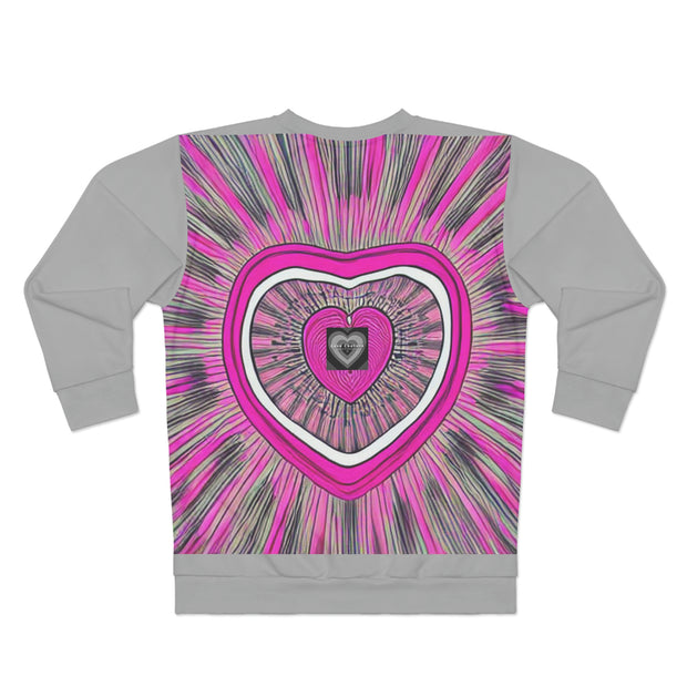 Barbiecore Pink Heart AOP Unisex Sweatshirt