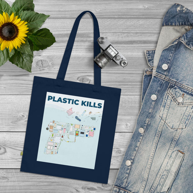 Plastic Kills Organic Cotton Tote Bag