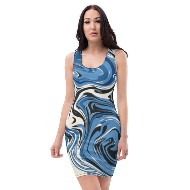 Sublimation Cut & Sew Dress Blue Marble