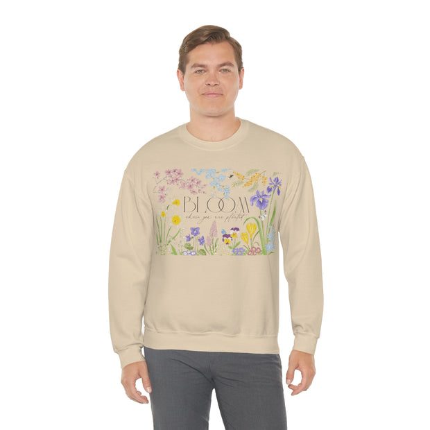 Bloom Where You Are Planted Unisex Heavy Blend™ Crewneck Sweatshirt