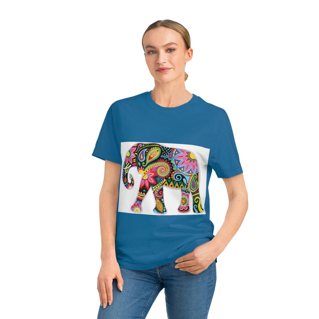 Multicolored Indian Elephant Unisex Rocker T-Shirt