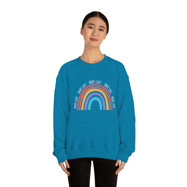 More Love Rainbow Unisex Heavy Blend™ Crewneck Sweatshirt