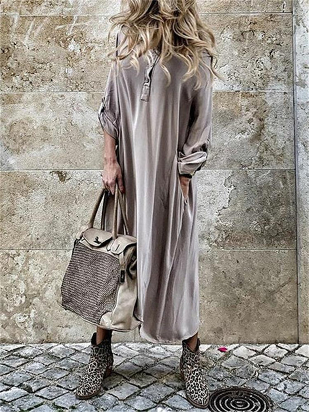 Boho Long Sleeve Women's Hooded Plus Size  Dress