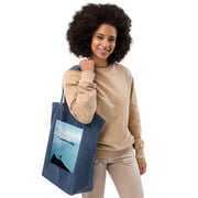Organic denim tote bag